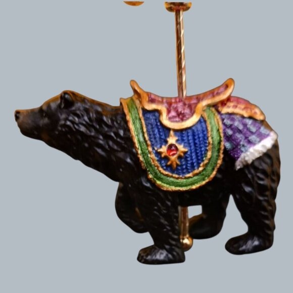 Kirkland Carousel Bear Ornament With Gold-Tone Accents & multicolor - Picture 6 of 8